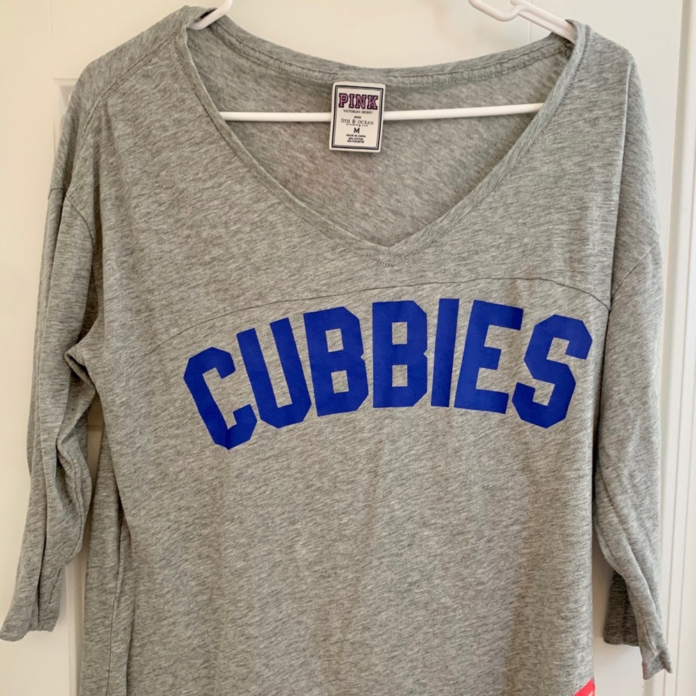VS Pink Chicago Cubs loose fit crop tee